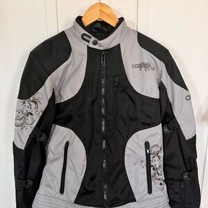 Castle Women's Black and Gray Motorcycle Jacket